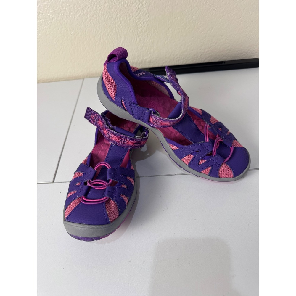 Merrell Hydro Mon 2.0 Kids Size 5 Purple Pink Leather Textile Water Sandals